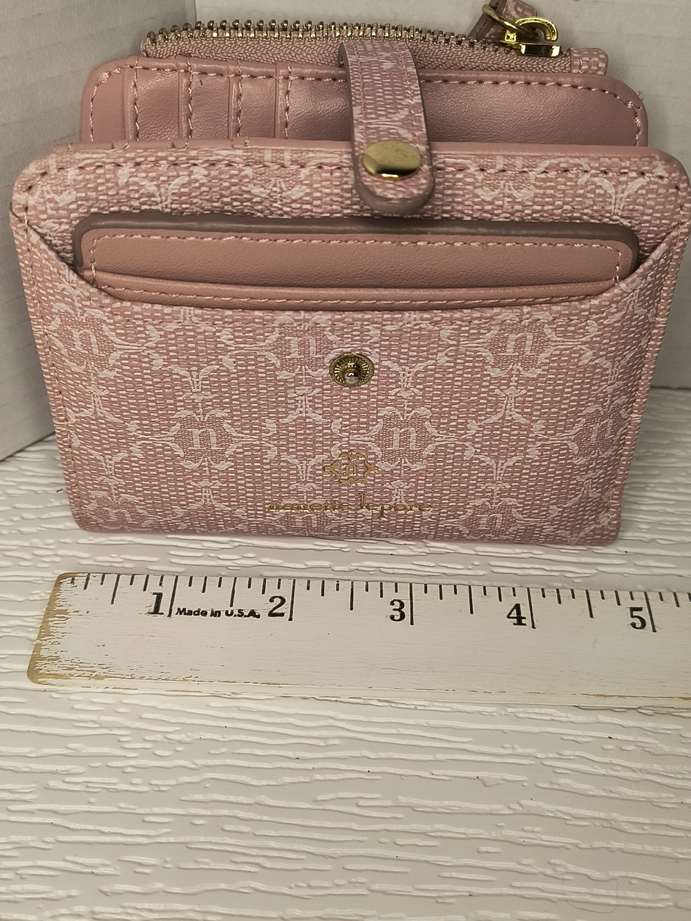 Nanette Lepore Pink Monogram Card Wallet
